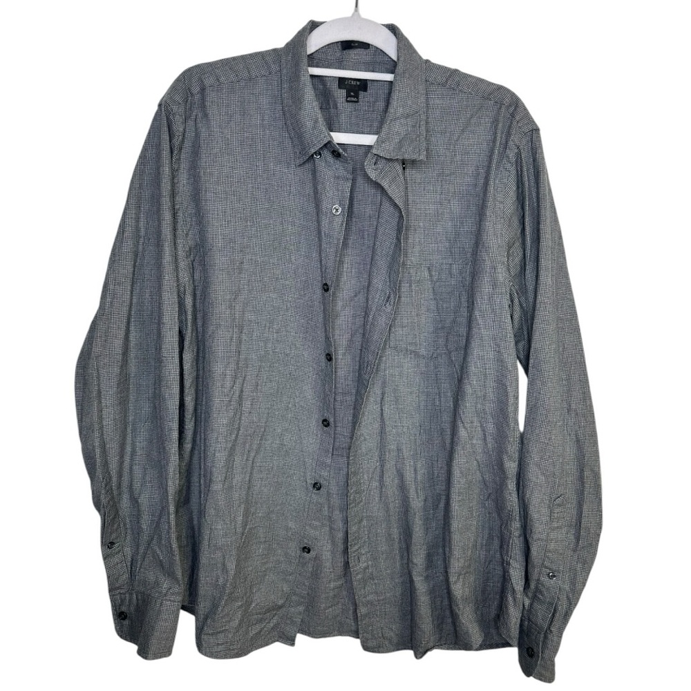 J.Crew Men’s‎ 100% Cotton Gray Button-Up Shirt Slim Fit XL